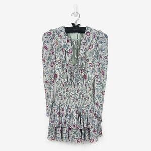Aritzia Wilfred Poem Tiered‎ Mini Dress Size XS Floral Boho Cottage Soft Girl